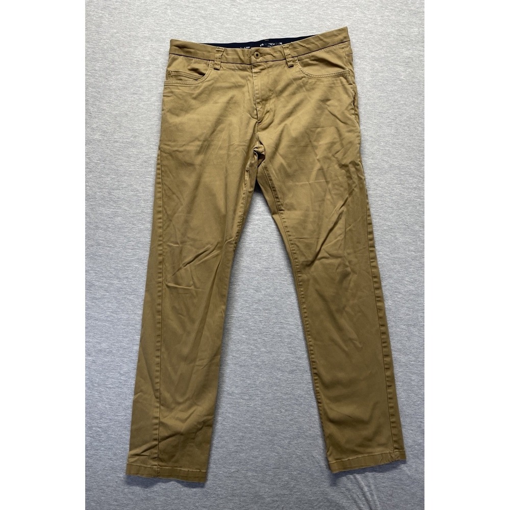 Van Heusen Flex Pants Mens 34x32 Beige Regular Wrinkle Free Straight Leg Outdoor